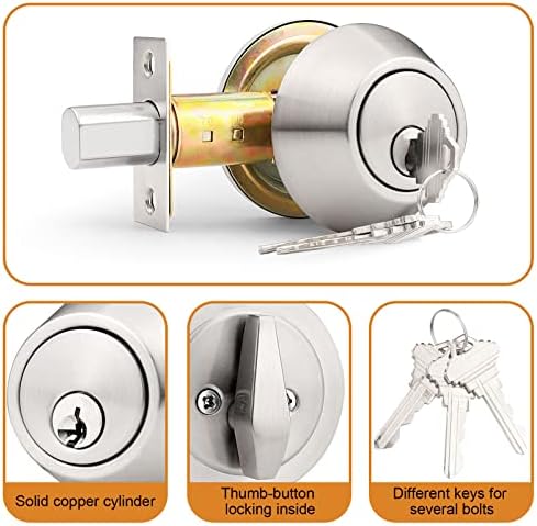 Probrico 1-Side Keyed Cylinder Door Deadbolt - Secure Durable Professional locks