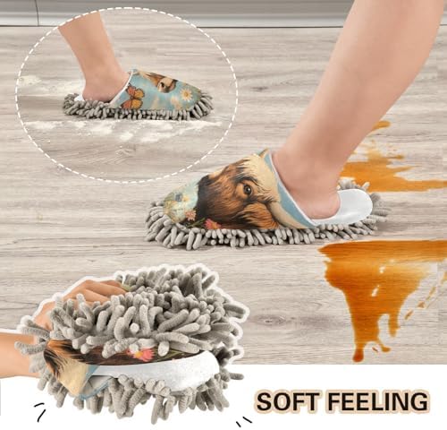 Burbuja Cow in Flowers Butterfly Mop Slippers
