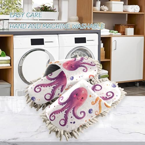 Cartoon Octopus Washable Microfiber Floor Slippers
