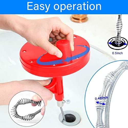 Drain Snake - Drain Clog Remover Red Deep Sink Clog Solver