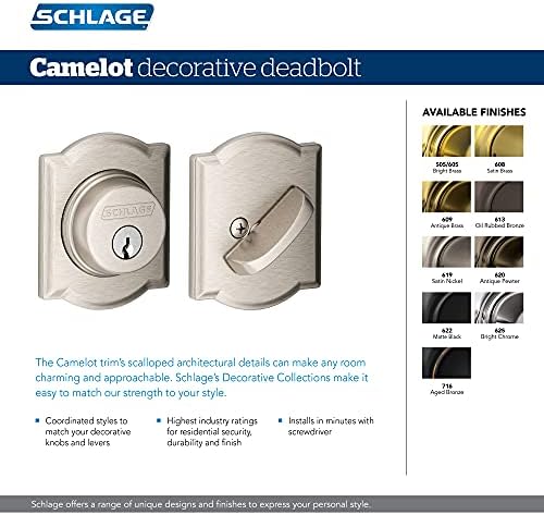 SCHLAGE B60CAM622 Key Fob Deadbolt