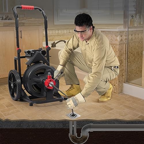 Entcook 100 Ft x 12inch Electric Drain Auger for 1-4 Pipes