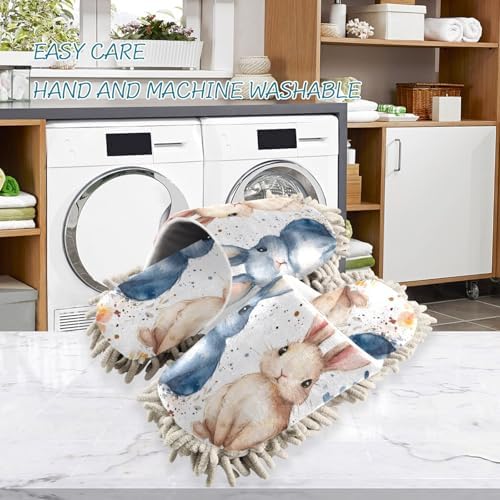 Chaste Watercolor Rabbit Soft Mopping Slippers