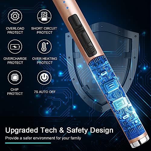 SUPRUS Rechargeable LED Lighter with Safety Switch and Battery Display