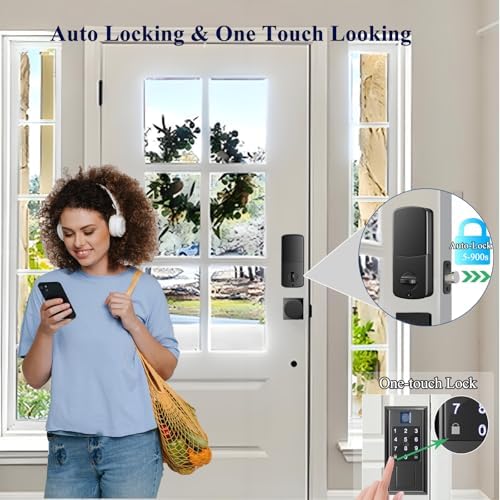Smart Door Lock Set with Keyless Entry Fingerprint Unlock