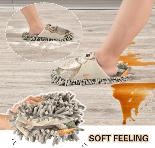 FLildonMicrofiber Cleaning Slippers for MenWomen Soft Mop Shoes with Microfiber Sole