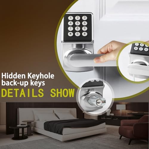Keyless Entry Door Lock with Keypad Silver