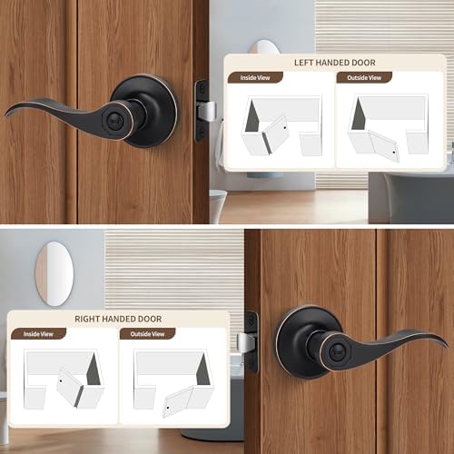 Moquin Wave Design Privacy Door Lever Oil-Rubbed Bronze