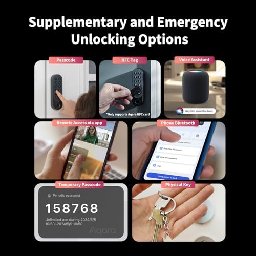 Aqara Smart Lock U200 with Apple Home Key Rechargeable Battery and Secure Fingerprint
