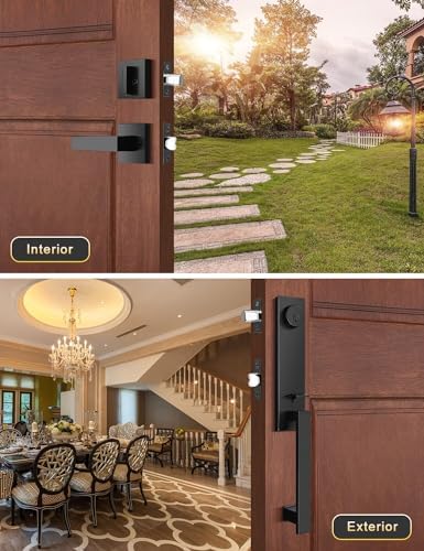 Secure Front Door Handle Set with Matte Black Finish
