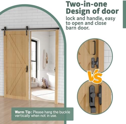 Strong Durable 90-Degree Barn Door Lock with Handle Black