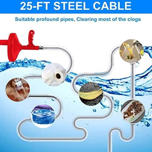 Drain Snake - Drain Clog Remover Red Deep Sink Clog Solver