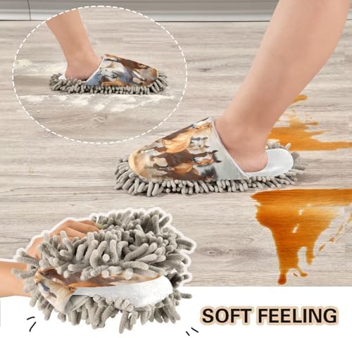 Burbuja Running Horses Mop Slippers Microfiber
