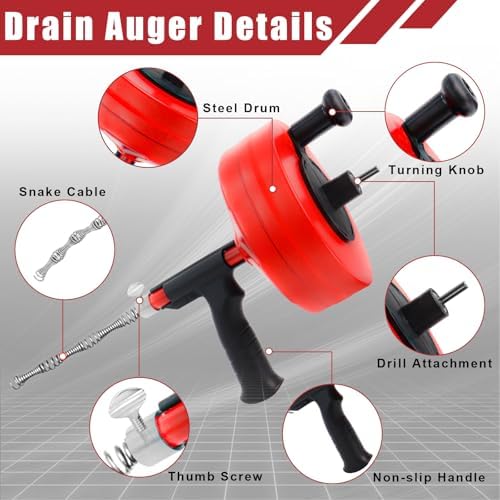 50 ft Drain Snake with Gloves