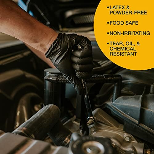4Lifetime Industrial Black Nitrile Gloves - 4 mil Thick Box of 100