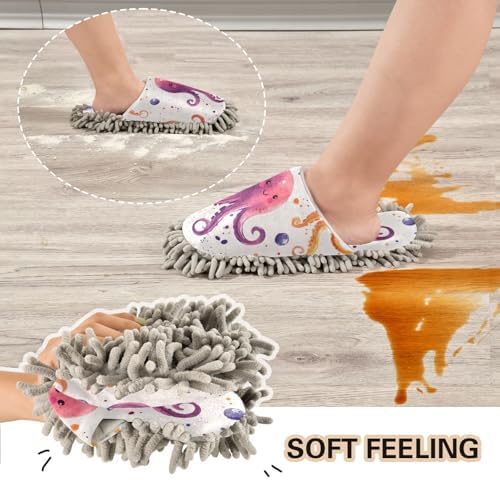Cartoon Octopus Washable Microfiber Floor Slippers