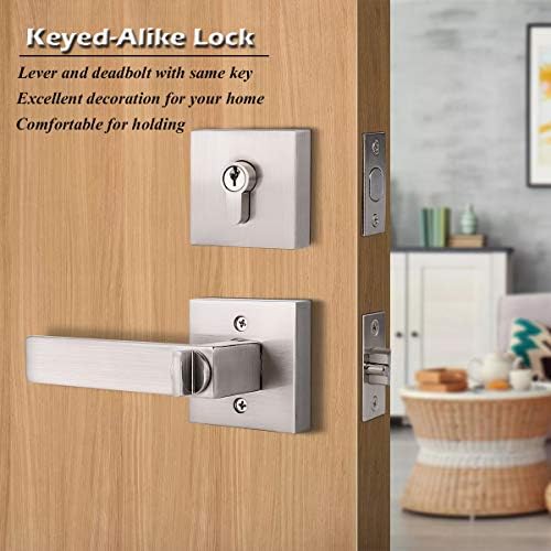Gobrico Entry Lever Double Deadbolt Lockset Set