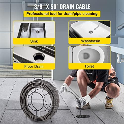 VEVOR Drain Cleaning Cable Black