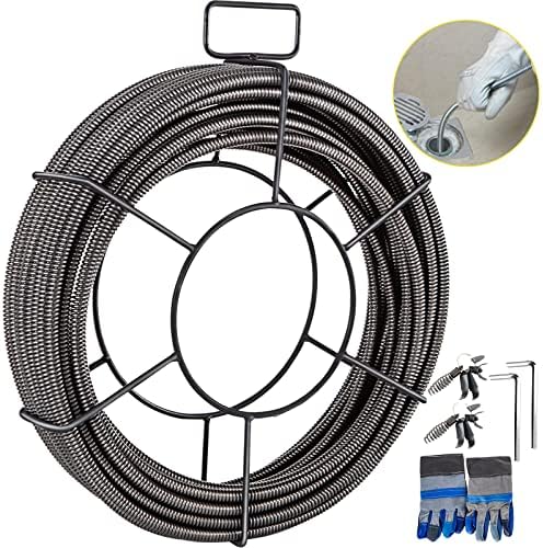 VEVOR 100-Foot Sewer Auger Cable with Four Attachments
