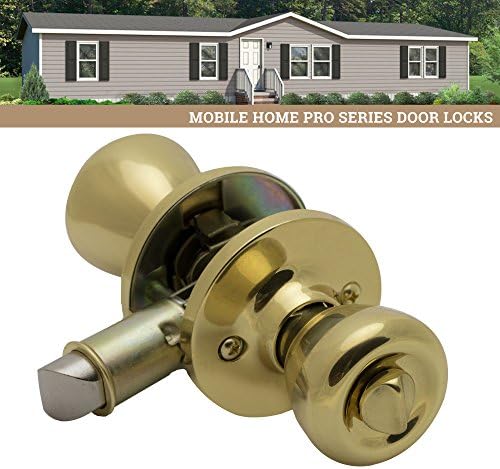 PRO Knobs - Classic Mobile Home Privacy Door Knob with Polished Brass Finish