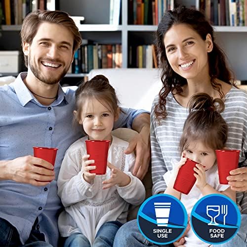 PAMI Colorful 7oz Plastic Cups - Pack of 100