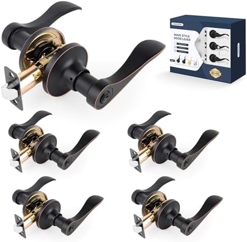 5-Pack Set Wave-Style Door Lever for Home