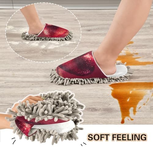 Burbuja Valentine Red Heart - Washable Mop Slippers