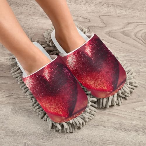 Burbuja Valentine Red Heart - Washable Mop Slippers