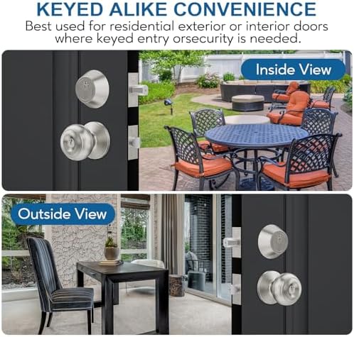 2 Set All Keyed Same Entry Door Knobs Deadbolt Combo Set