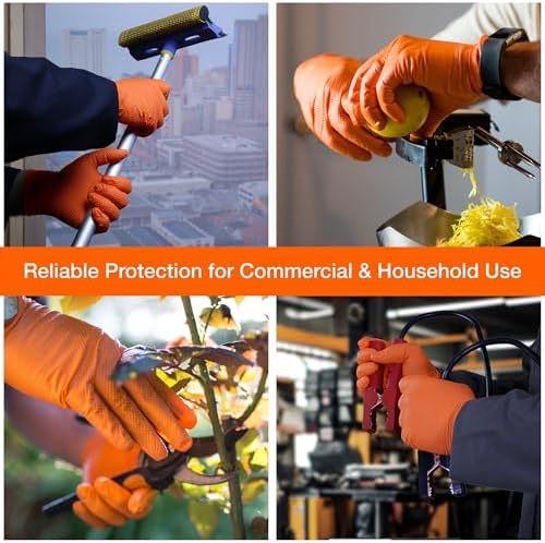 AmazonBasics 1st Choice Nitrile Gloves Latex Free Mechanic Gloves for Men