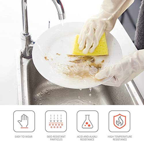 BOOMJOY Nitrile Gloves Essential Heavy Duty Reusable Dishwashing Gloves for Everyday Use