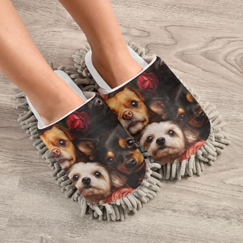 Burbuja Dogs Roses Mop Slippers More Than Just a Slipper