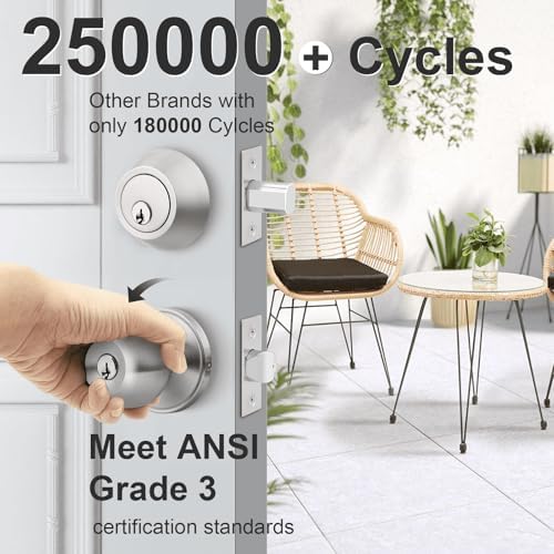 4-Pack Keyed Entry Door KnobsDeadbolt Set