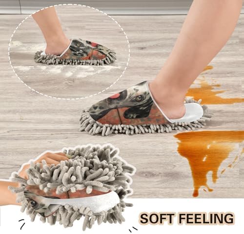 Burbuja Valentine Dog Mop Slippers Washable and Durable for Men and Women