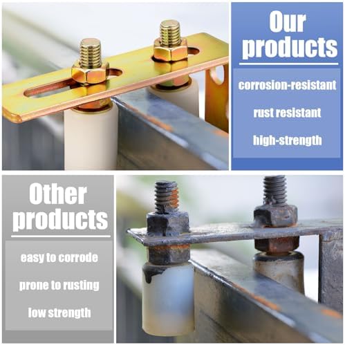 Professional 4 Pack Adjustable Dual nylon Rollers with L Bracket Sliding Gate Kit