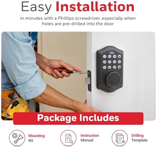 Versatile Door Lock with 50 Pin Codes and Oil Rubbed Bronze