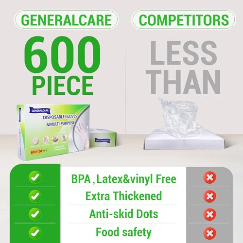 600 Pcs Disposable Gloves for Kitchen Cleaning
