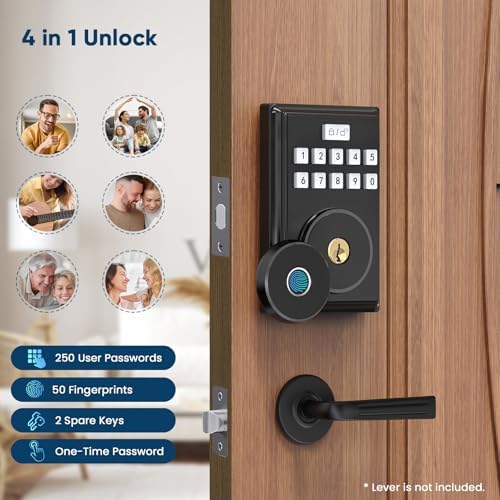 Fingerprint Door Lock - Keyless Entry Front Door Matte Black
