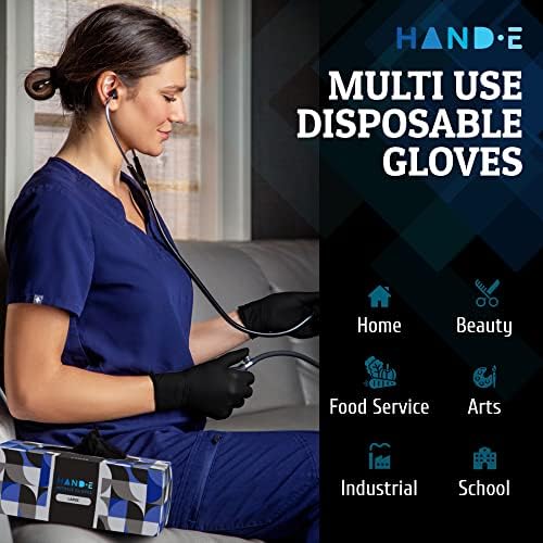 Hand-E Touch Nitrile Gloves - Latex-Free Durable Multipurpose