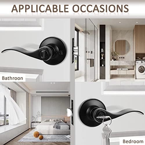 Probrico 2-Pack Keyed Entry Door Lever Lock