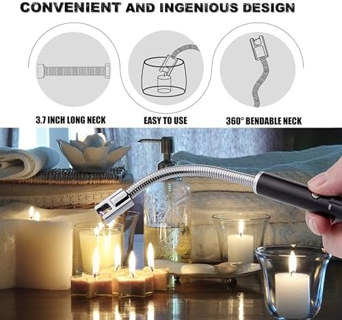 Flameless rechargeable 2-pack compact arc lighter for candles grills and camping