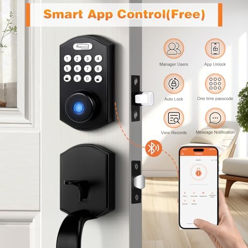 Probrico Smart Keyless Entry Door Lock Deadbolt Set - Black