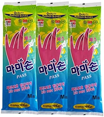 Mamison Quality Kitchen Rubber Gloves M Size 3 Pairs