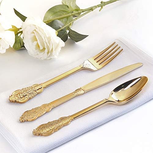 Perfectly Fit 300-Piece Gold-Plated Plastic Silverware