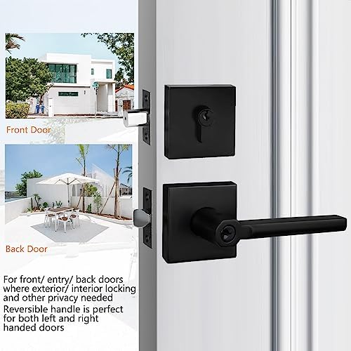 NEWBANGSquare Heavy Duty Keyed Entry Combo with Matte Black