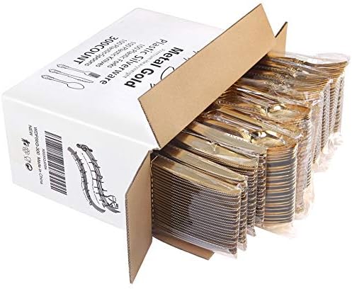 Perfectly Fit 300-Piece Gold-Plated Plastic Silverware