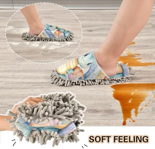 FLildon Microfiber Rainbow Dragon Mop Slippers