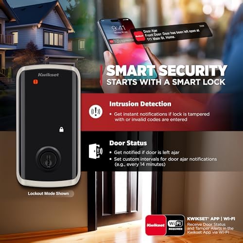 Kwikset Smart Deadbolt with Keyless Entry Wybe Anywhere with Wi-Fi