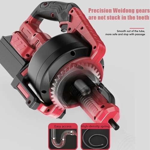 Ergonomic Electric Auger for Plumbing with LED Light 7m Flexible Cable