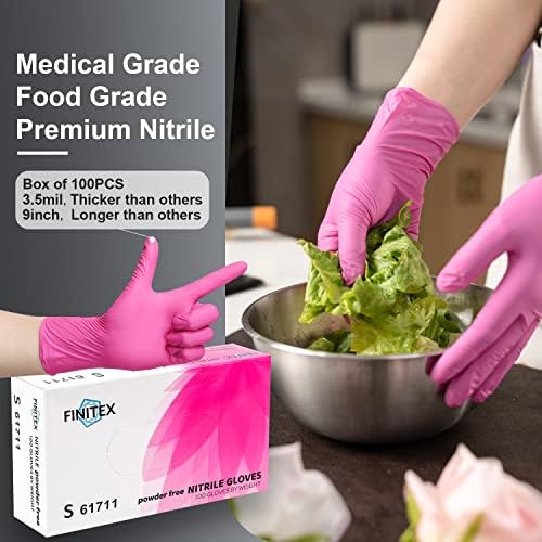 FINITEX Pink Nitrile Disposable Gloves
